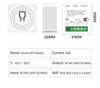 Mini comutator  smart Wifi DIY 16A acceptă control în 2 căi