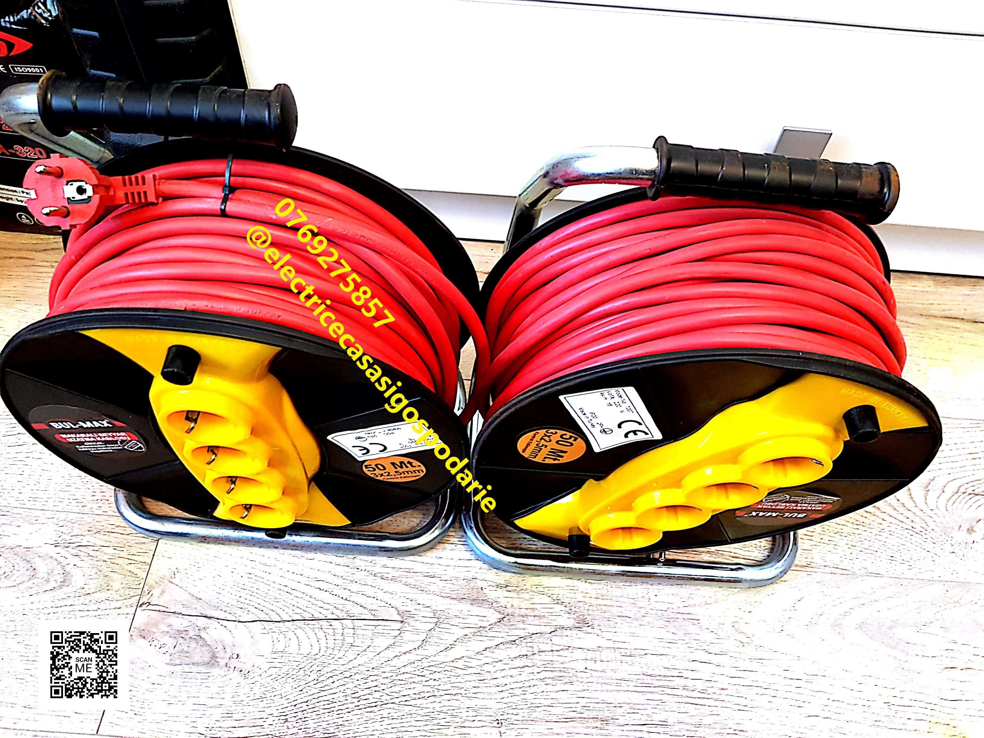 Prelungitor electric Bulmax / Derulator cu tambur, 50M 3*2,5mmp Nou!!!