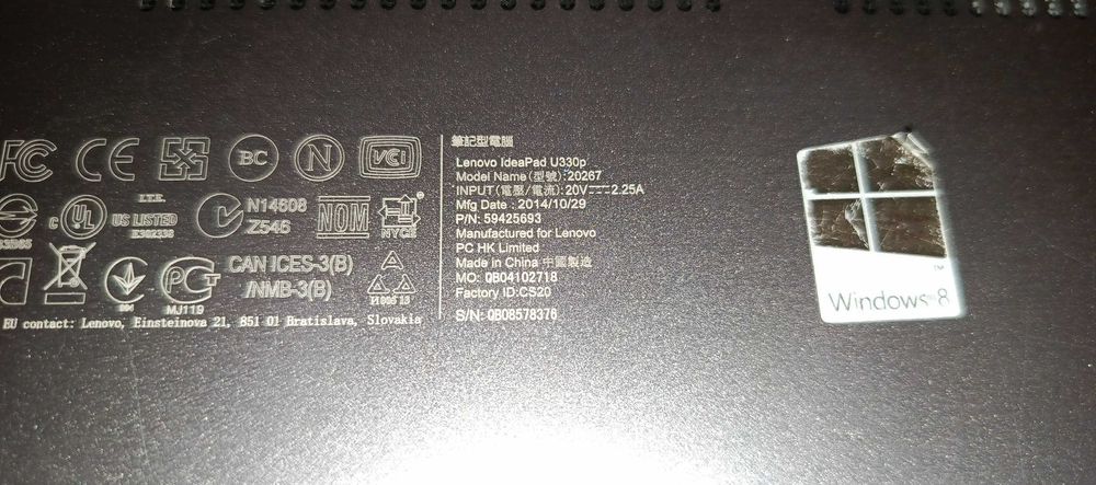 Laptop Lenovo Intel Core I5 4200U 8gb ddr3 display 13,3inch hd