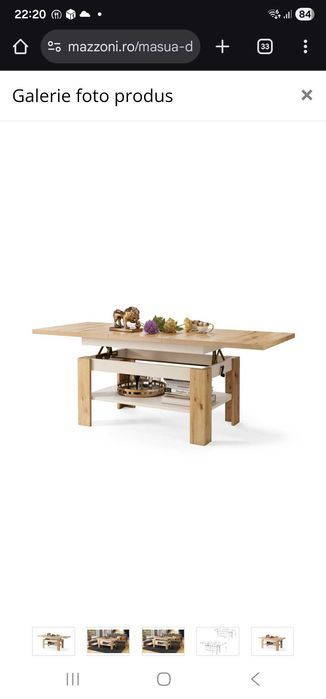 Masa de cafea extensibilă