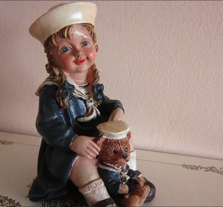 cadou rar Fetita si ursulet -2 marinari figurina Gilde vintage