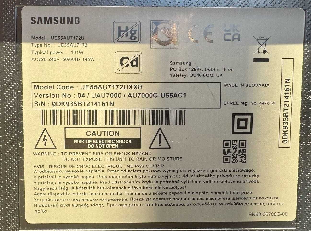 Samsung 4K UHD UE55TU7072U Piese Componente