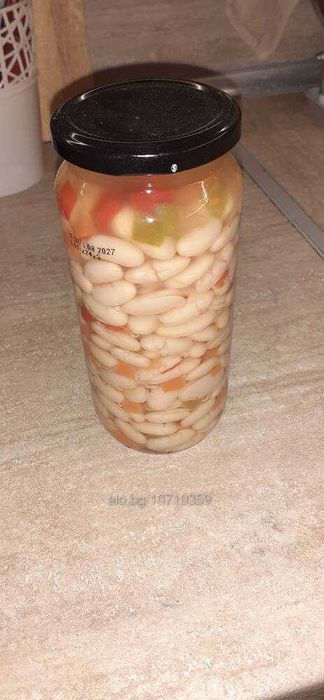Подарявам буркани с винт, високи, 500 мл. от боб със зеленчуци 40 броя