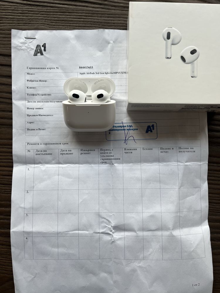 Apple AirPods 3 закупени от А1 в гаранция