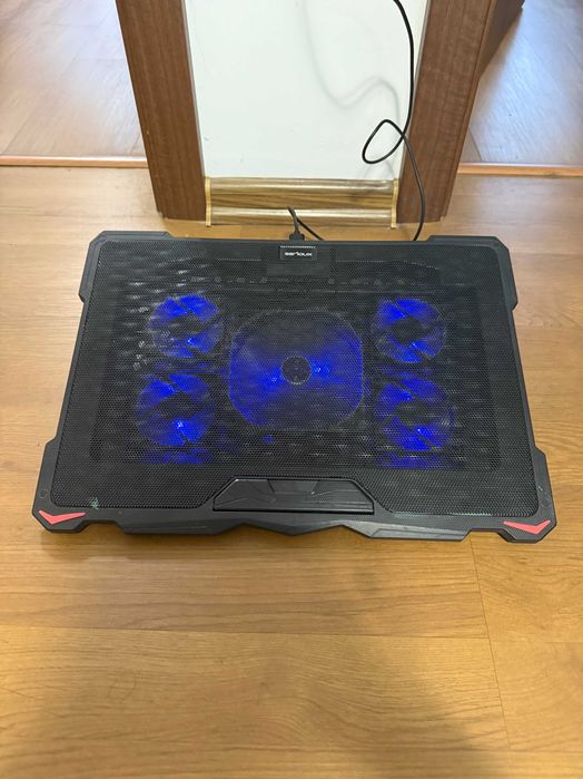 Cooler laptop Serioux, 10-17.3", 5 ventilatoare, USB, negru