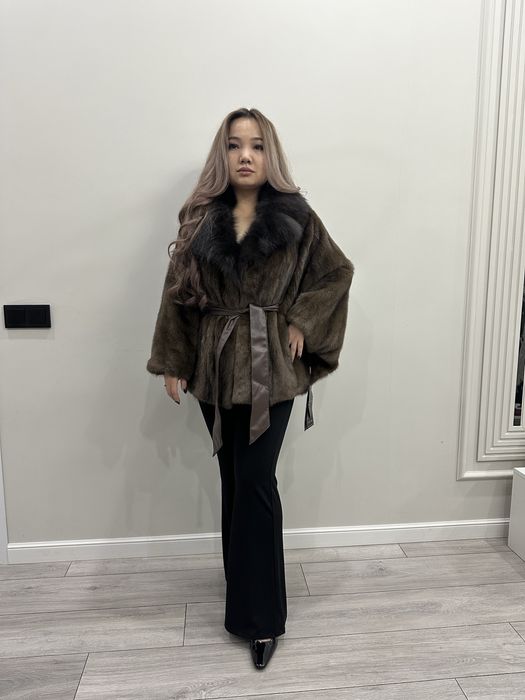 Норковая шуба с воротником из соболя премиум-класса!