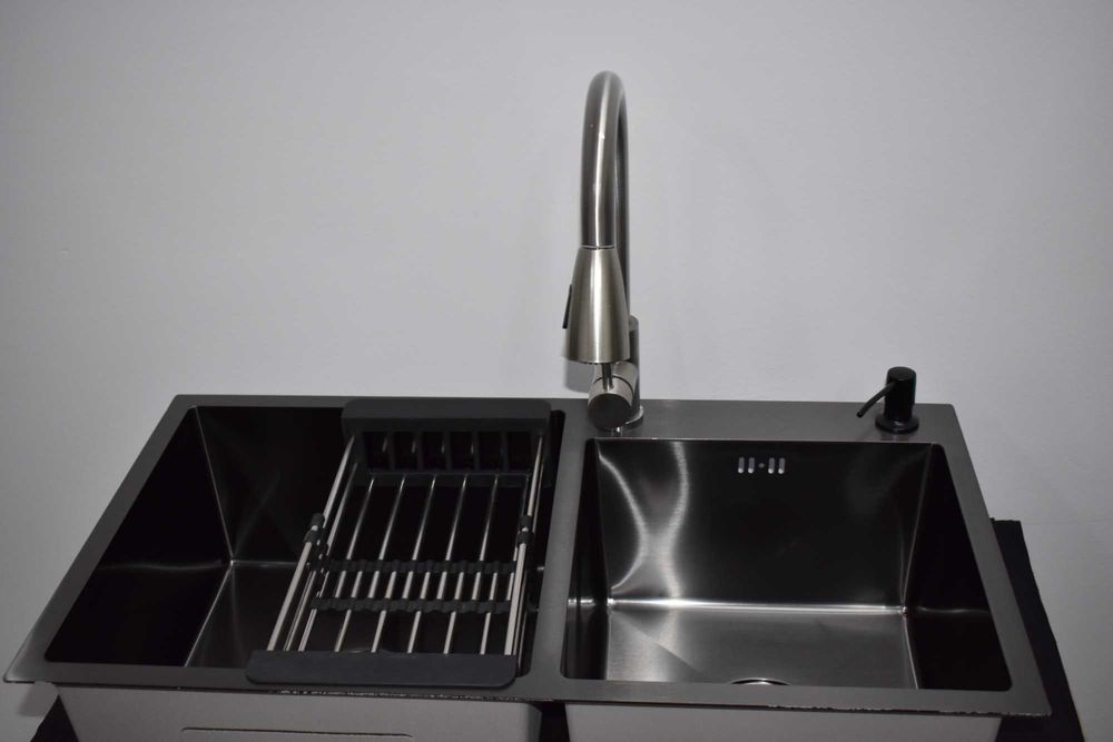 REDUCERE Chiuveta bucatarie inox 2 cuve gri inchis TRANSPORT GRATUIT