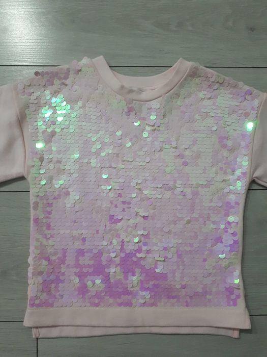 Pulover nou roz fete, H&M, 3-4 ani
