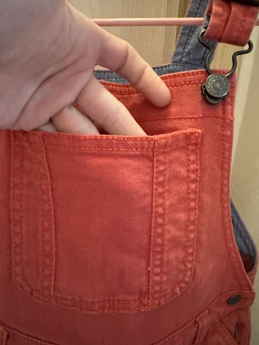 Sarafan de blugi rosu caramiziu Fat Face UK 5-6 ani