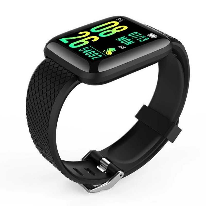 Smart watch bluetooth. Zeci de funcții fitness&sănătate. Negru.Pătrat.