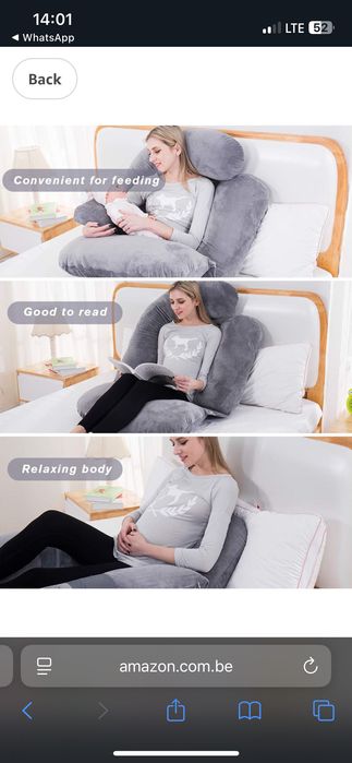 Pernă gravida mărime mare în formă de U