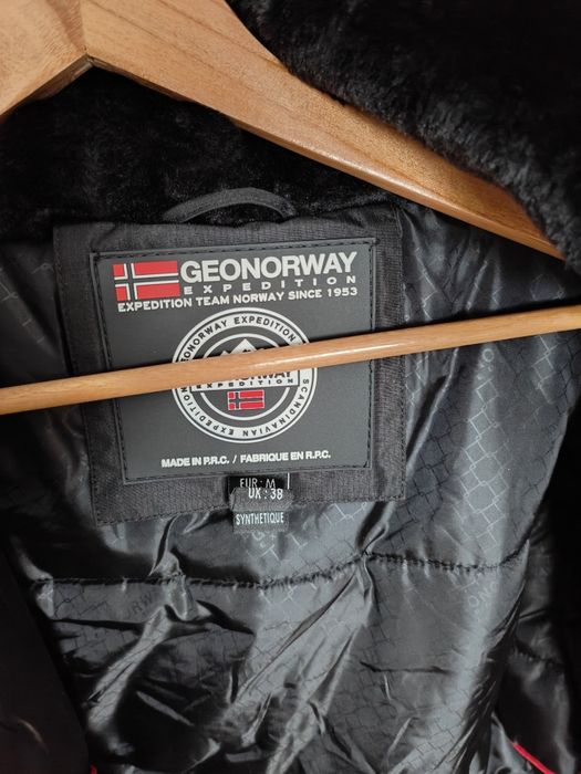 Geo Norway Geaca impermeabila de iarna cu gluga Abiosaure, Negru, M