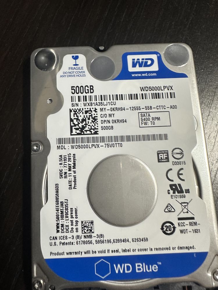 Vand hdd laptop 500 Gb WD