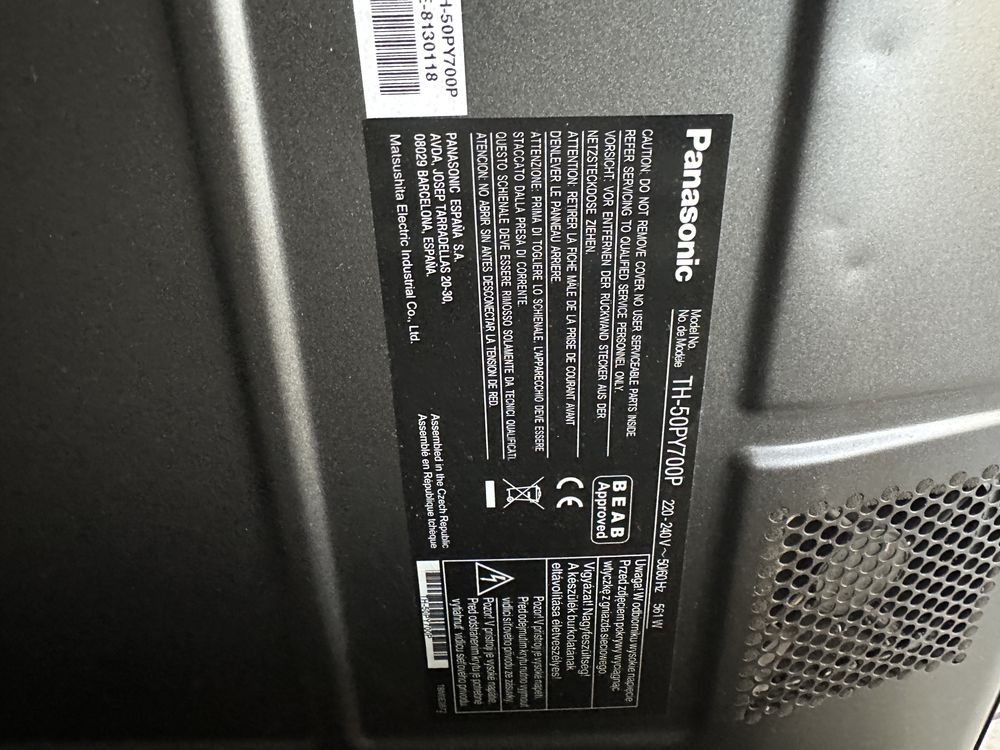 Televizor cu plasma Panasonic TH-50PY700P, 127cm