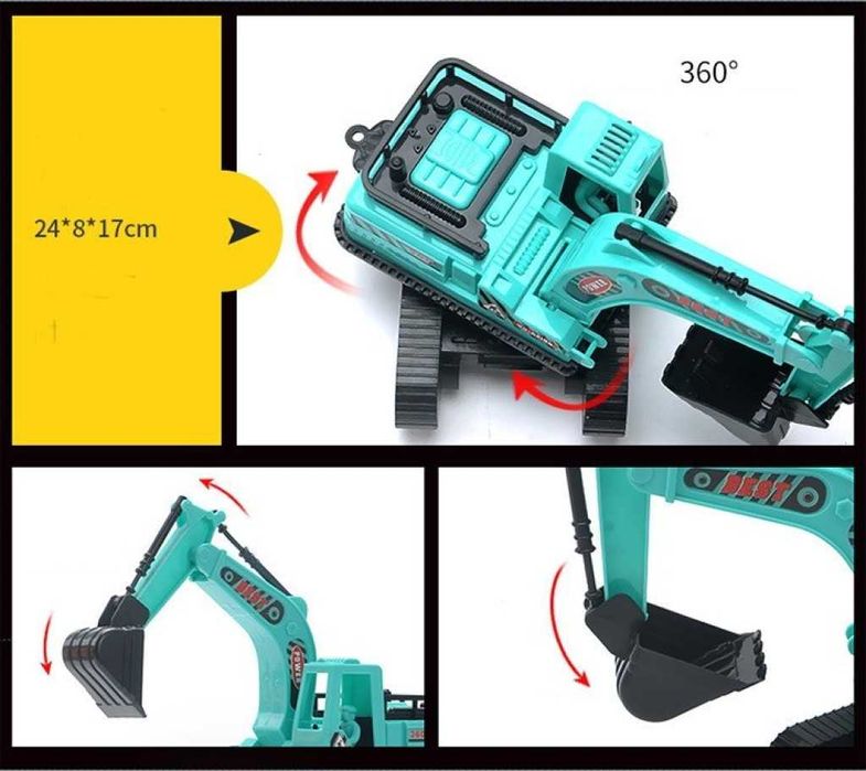 Голям Детски Комплект за игра-2 Камиона, 2 багера, Бетоновоз и Фадрома
