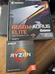 ryzen 5 5600x full box + placa de baza aorus b550M elite