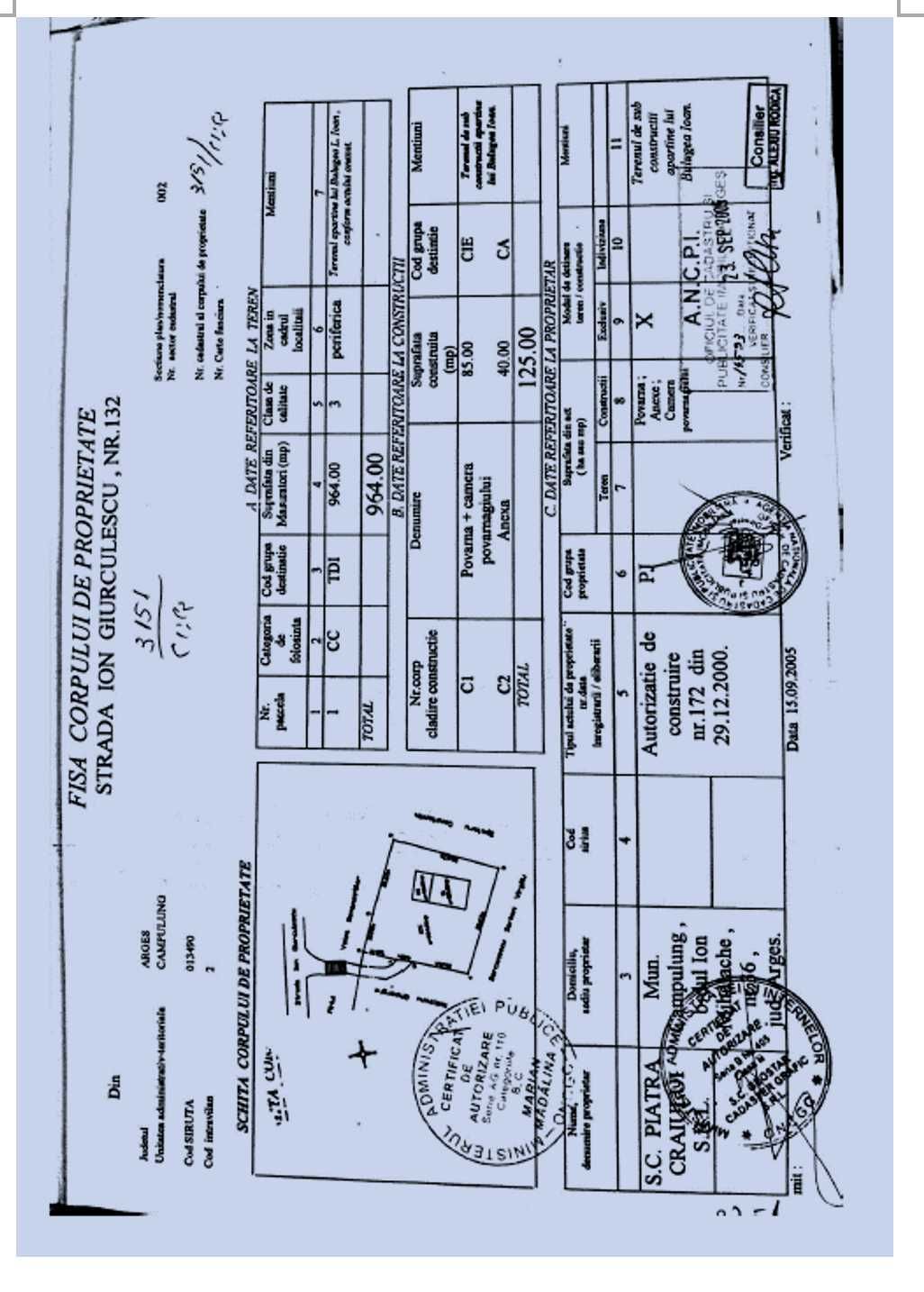 Constructie P+M  si teren langa Carol 1, pretabil locuinta