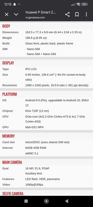 Huawei Honor P Smart Z