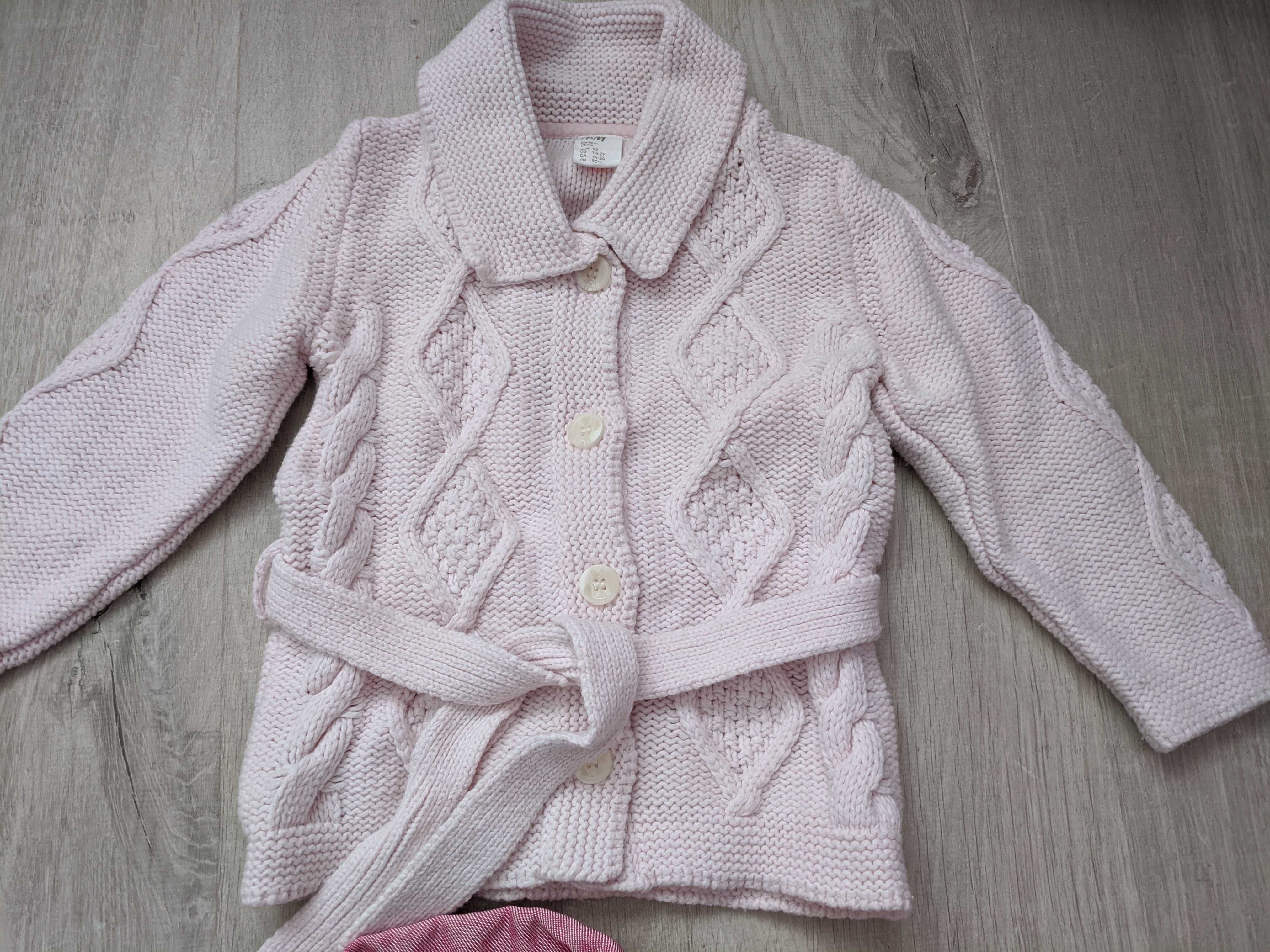 Cardigan/jerseu H&M, jacheta tip denim fetițe 18-24 luni, 86-92 cm