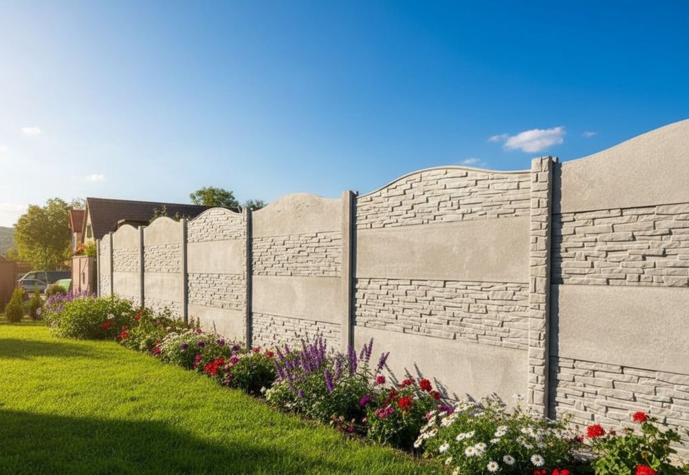 Gard placi beton stalpi