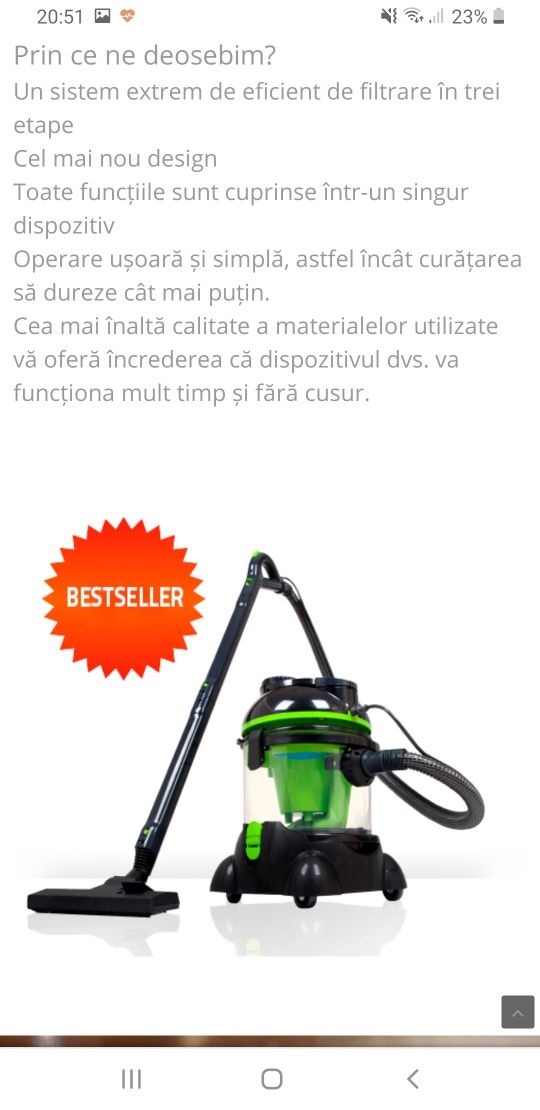 Aspirator cu apă TurboCleaner