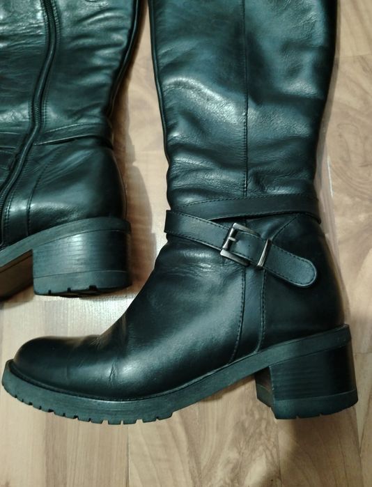 Кожаные сапоги, р.39