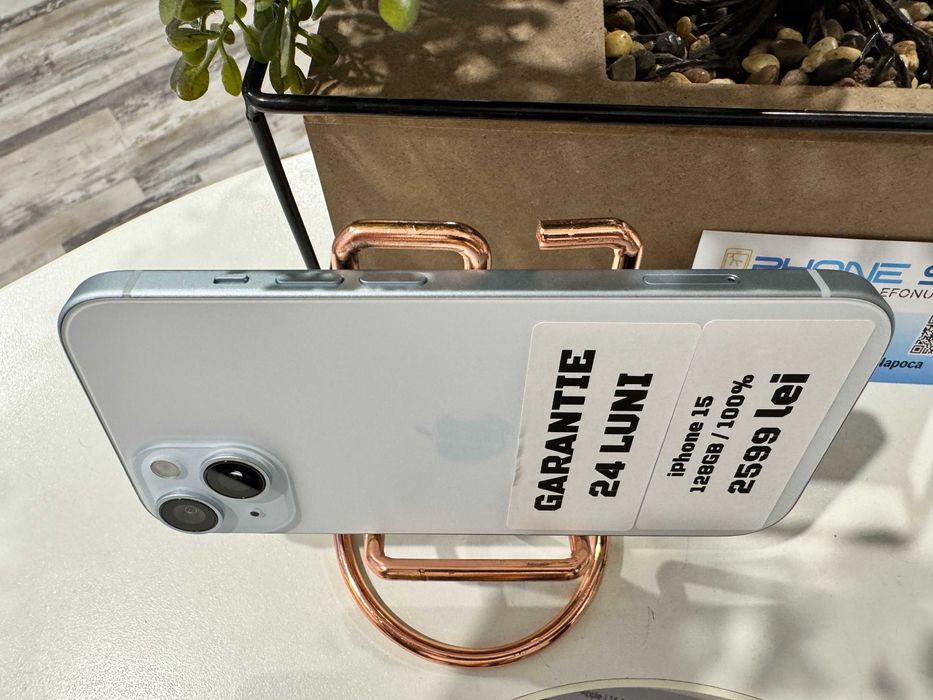 iPhone 15 128Gb 100%- Din magazin,cu garantie! RATE TBI !