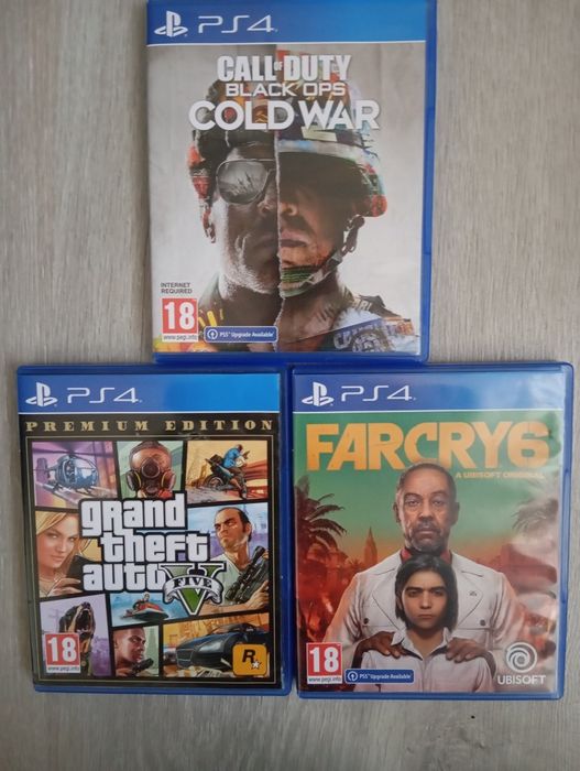 Комплект PS4 игри- GTA 5, Far Cry 6, Call Of Duty Cold War