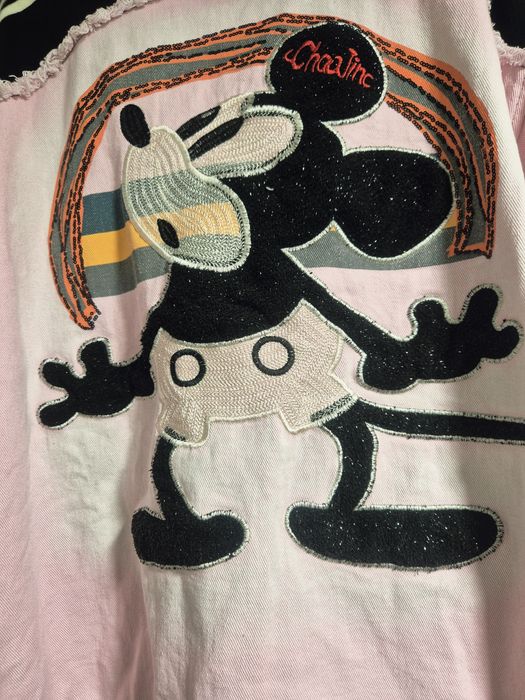Geaca demin cusuta model Mickey Mouse