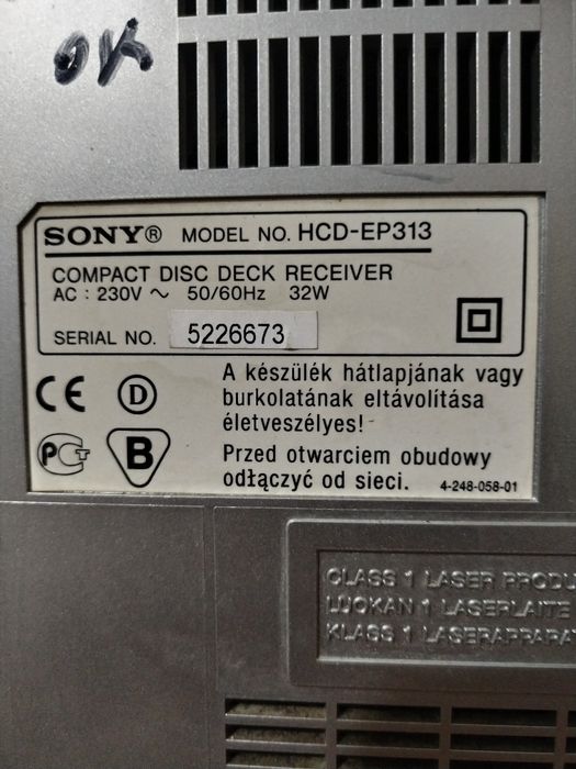 Combina Sony Hcd-ep313 stereo