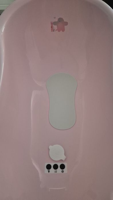 Set cădiță pentru bebeluși, roz, cu suport