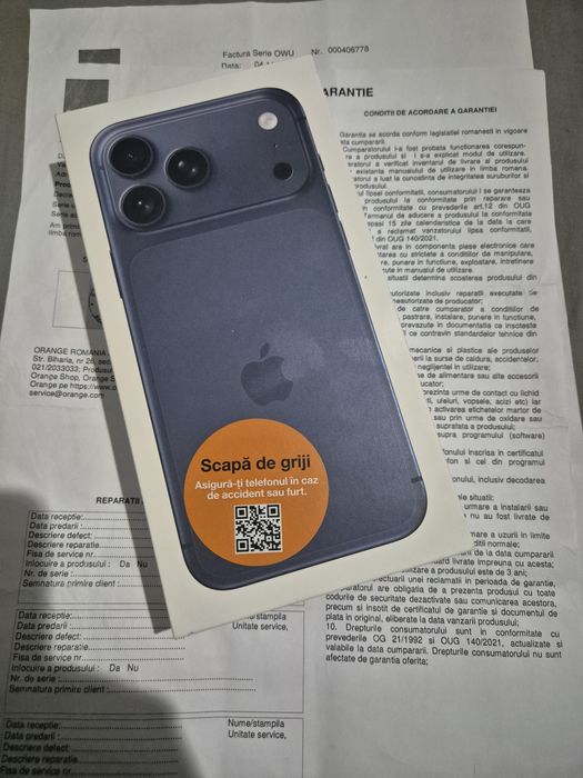 Iphone 17 Pro Max 256gb - Sigilat - Liber de rețea - BLUE - Factura