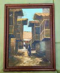 Антикварна картина високо професионална с подпис на автор Ирак