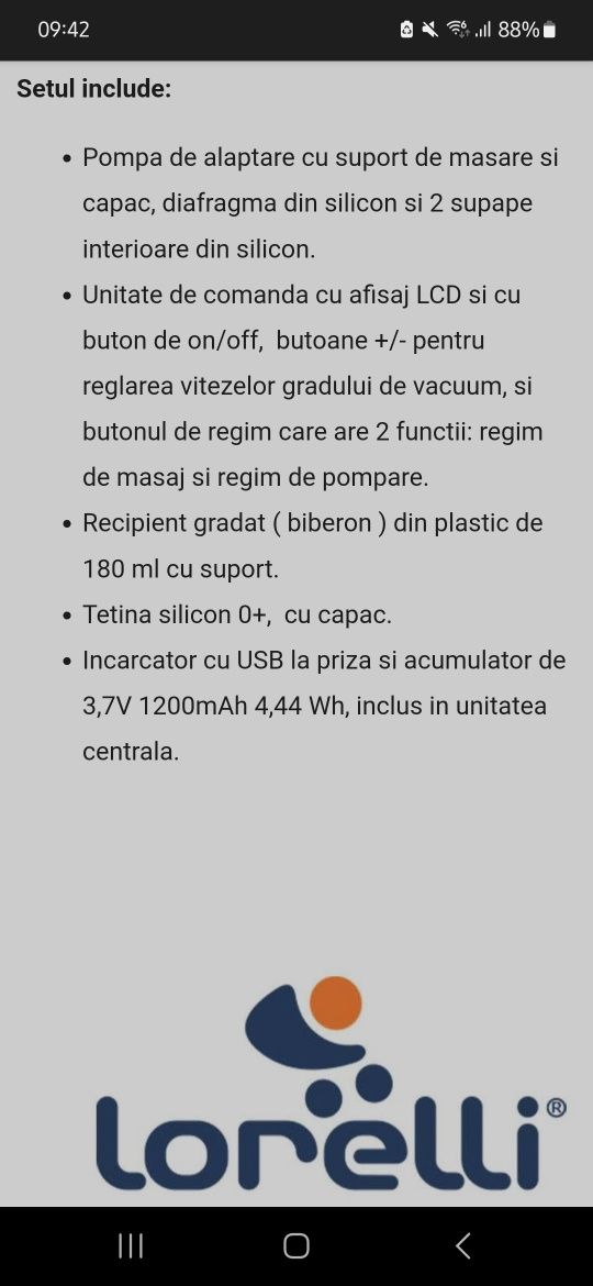 Pompă electrică pentru sâni