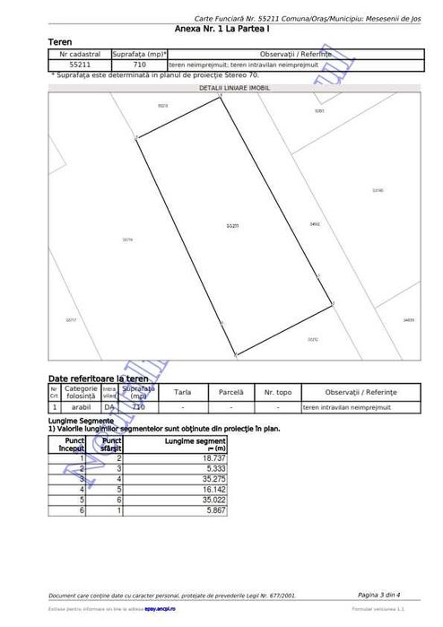 Vand teren 710 mp cu utilitati in sat AGHIRES, jud. Salaj
