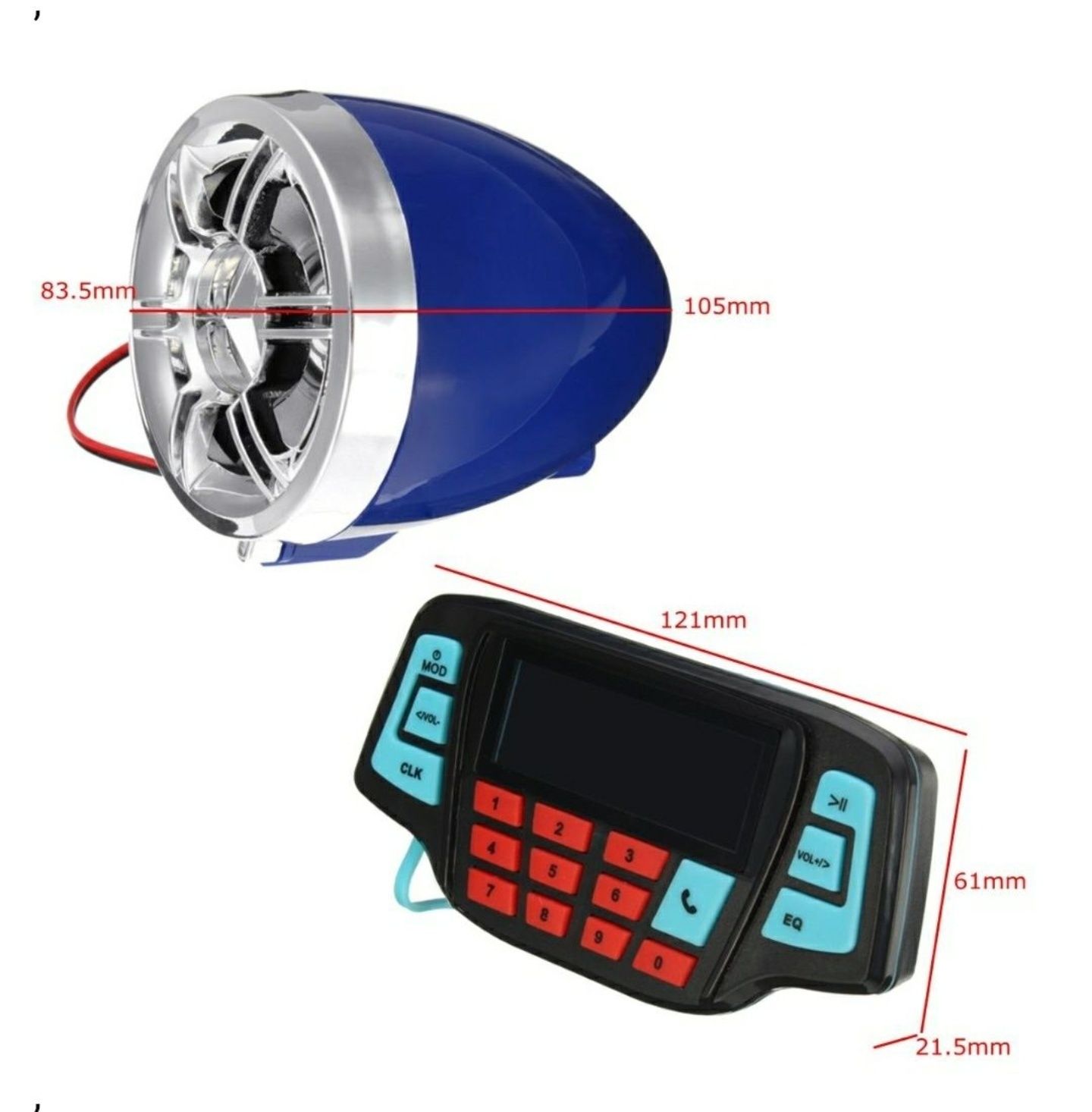 Sistem audio moto scuter ATV bluetooth MP3 radio