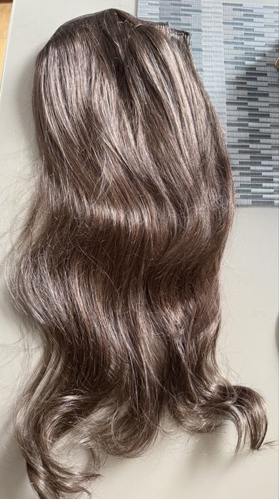 НОВА 100% естествена индийска коса, зашита на редове,цвят #02