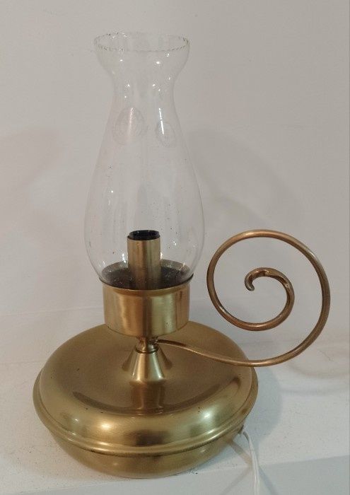 Lampa vintange electrica tip opaiț de dimensiuni mari cu sticlă din cr