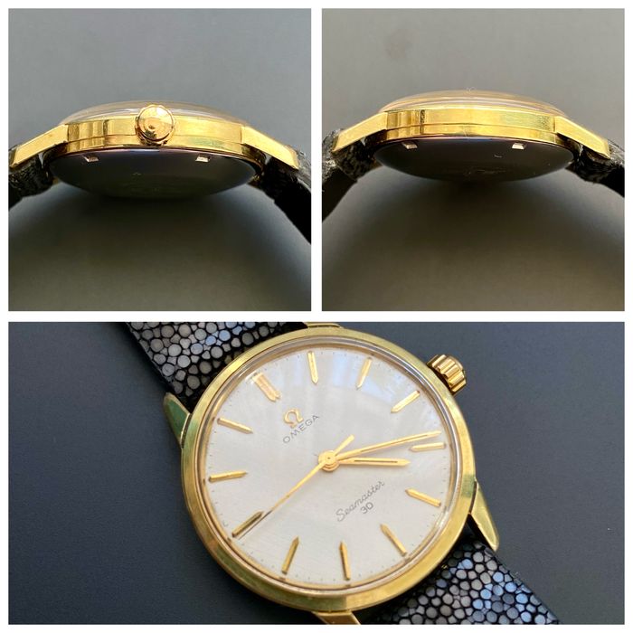 Ceas Omega Seamaster 30 ,Cadran LINEN ,placat aur 40 microni