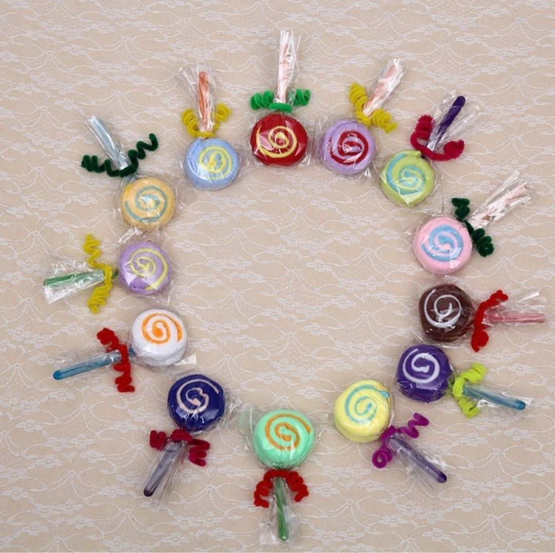 Полотенца конфетки разноцветные