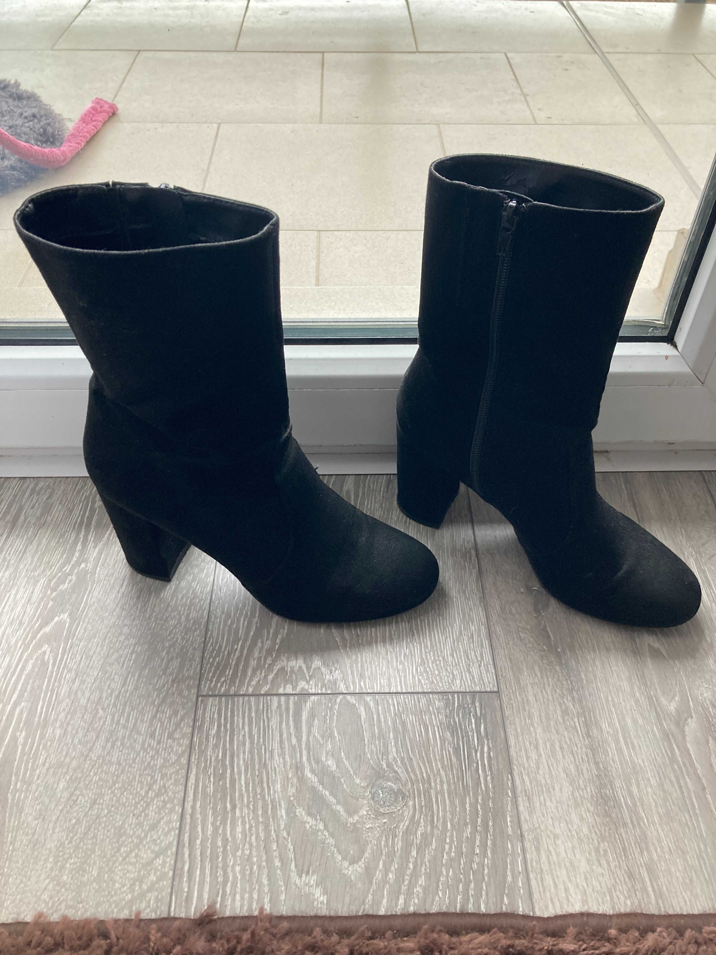 Botine dama piele intoarsa (negru, nr 38)