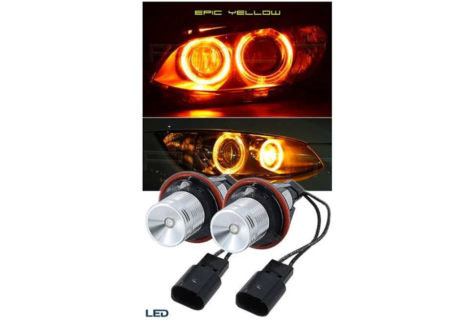 LED крушки ангелски очи за BMW, 12V-24V, с Canbus без грешки, жълти