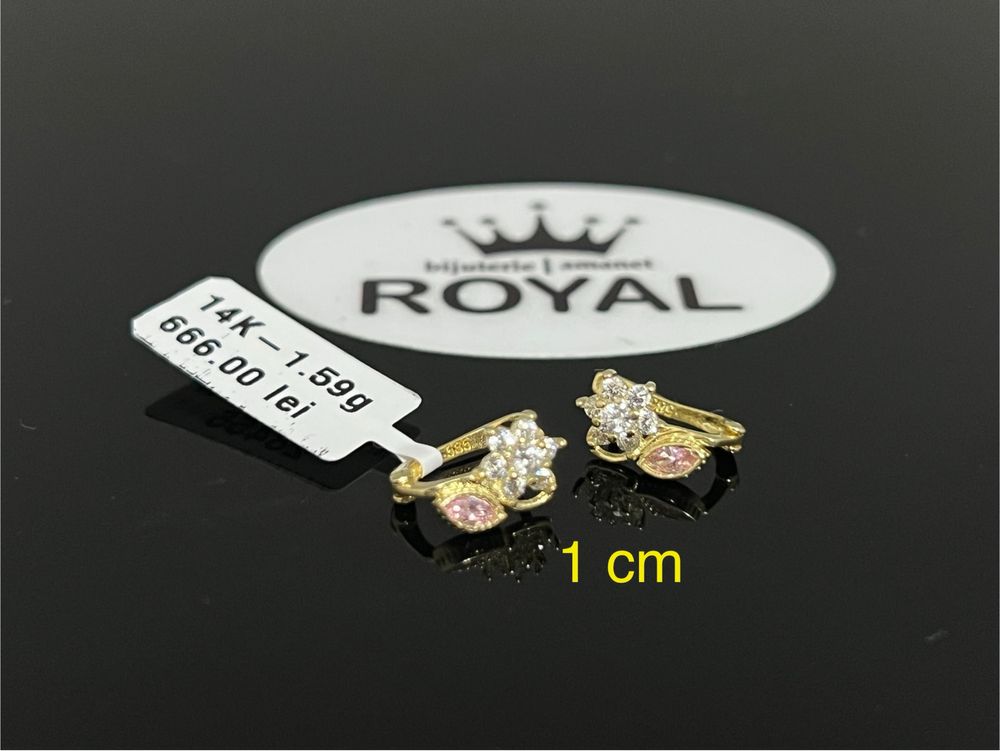Bijuteria Royal CB : Cercei copil aur 14k 1,59 grame