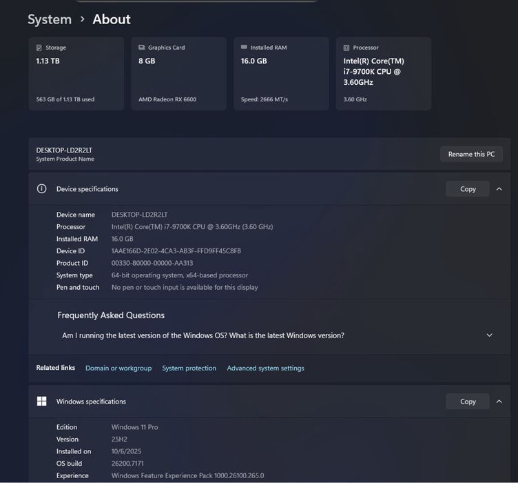 PC Gaming i7-9700K + RX 6600 8GB (sigiliu) / 16GB RAM / Z390-P / 650W
