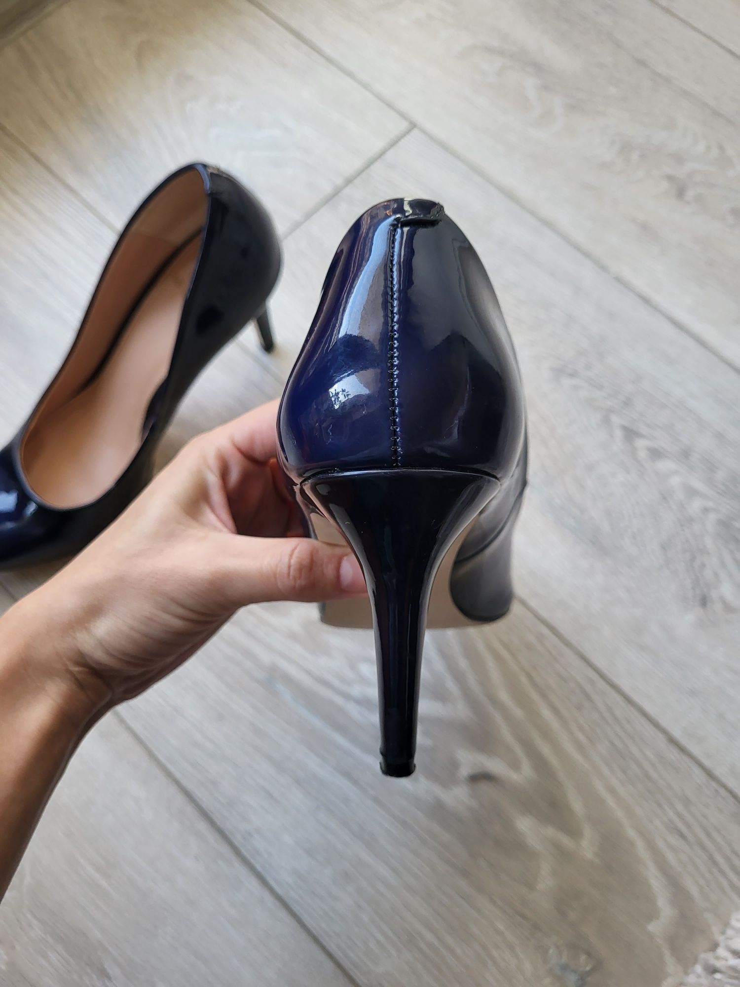 Pantofi stiletto bleumarin 8cm toc, mărimea 38