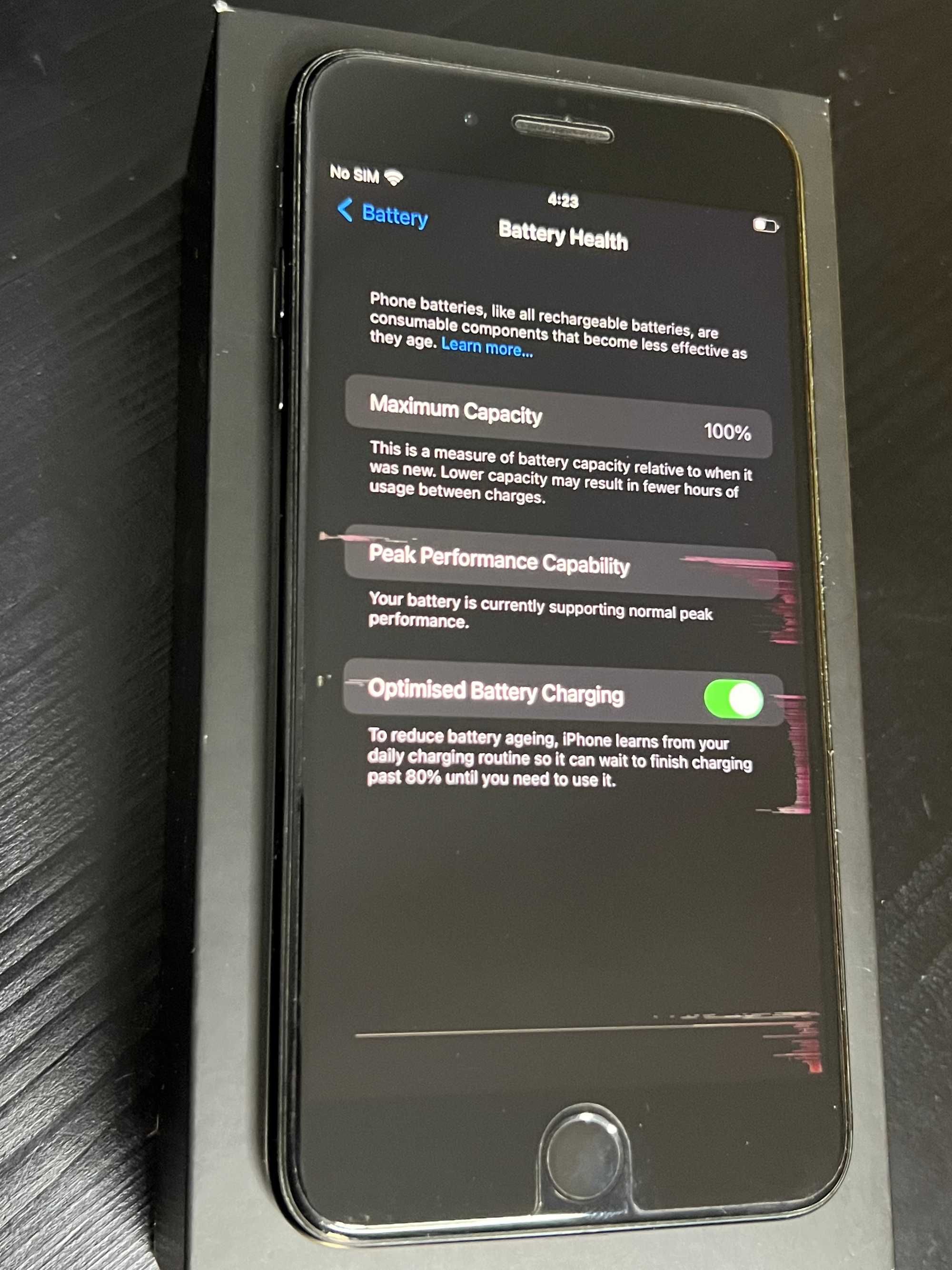 iPhone 7 Plus 128GB Jet Black, пълен комплект, 100% батерия
