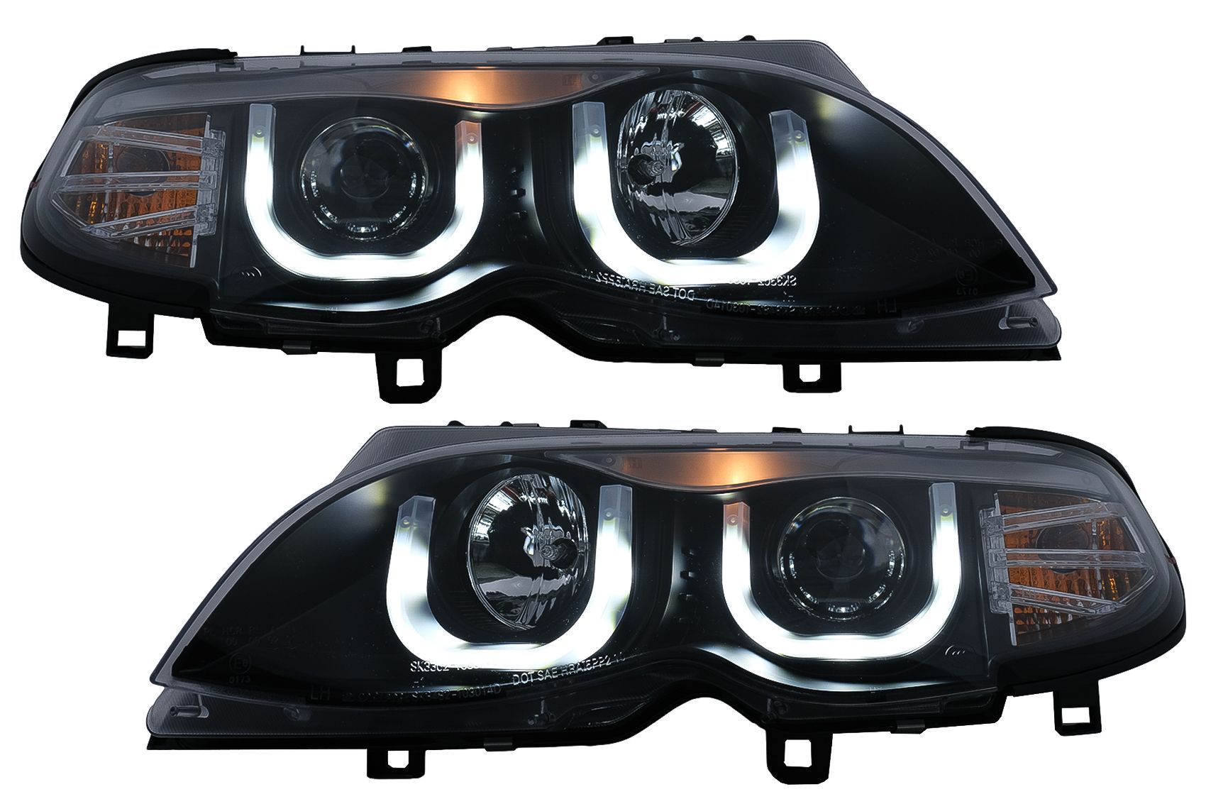 Faruri 3D U LED Angel Eyes BMW Seria 3 E46 Facelift