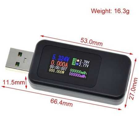 Tester digital USB 10 in 1 Voltmetru Ampermetru 0-30v 5A