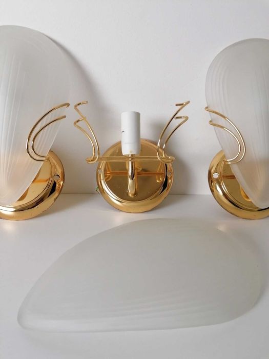 3 Aplice Art Deco, Hollywood Regency, sticla de Murano, vintage