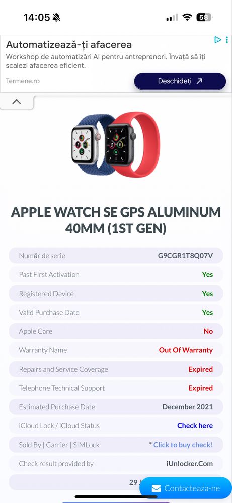 Apple watch SE GPS 40mm